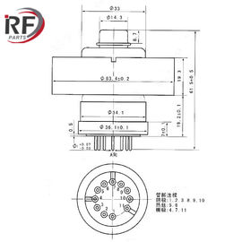 Air-cooled triode 3CX800A7 350MHz Electron tube for pulse modulator