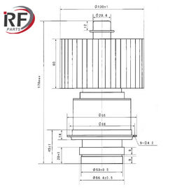 High frequency electron tube 110MHz 2.5KW RF-727F Air-cooled triode