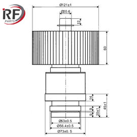 Oscillating electron tube for high-frequency heating equipment RF-610F Air-cooled triode