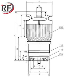 Industrial high frequency oscillating tube 4CX3500A Air-cooled tetrode