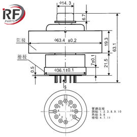 Pulse Modulator and RF amplifier tube RF-801F 3CPX800A7 Forced air Triode