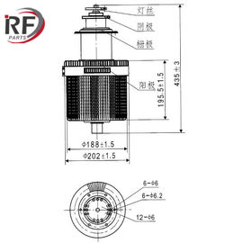 Industrial radio frequency heating tube RF-8087F 8T87RB Forced air triode