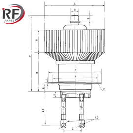 Radio frequency triode tube  RF-3201F 3CX20000H3 Forced air Triode